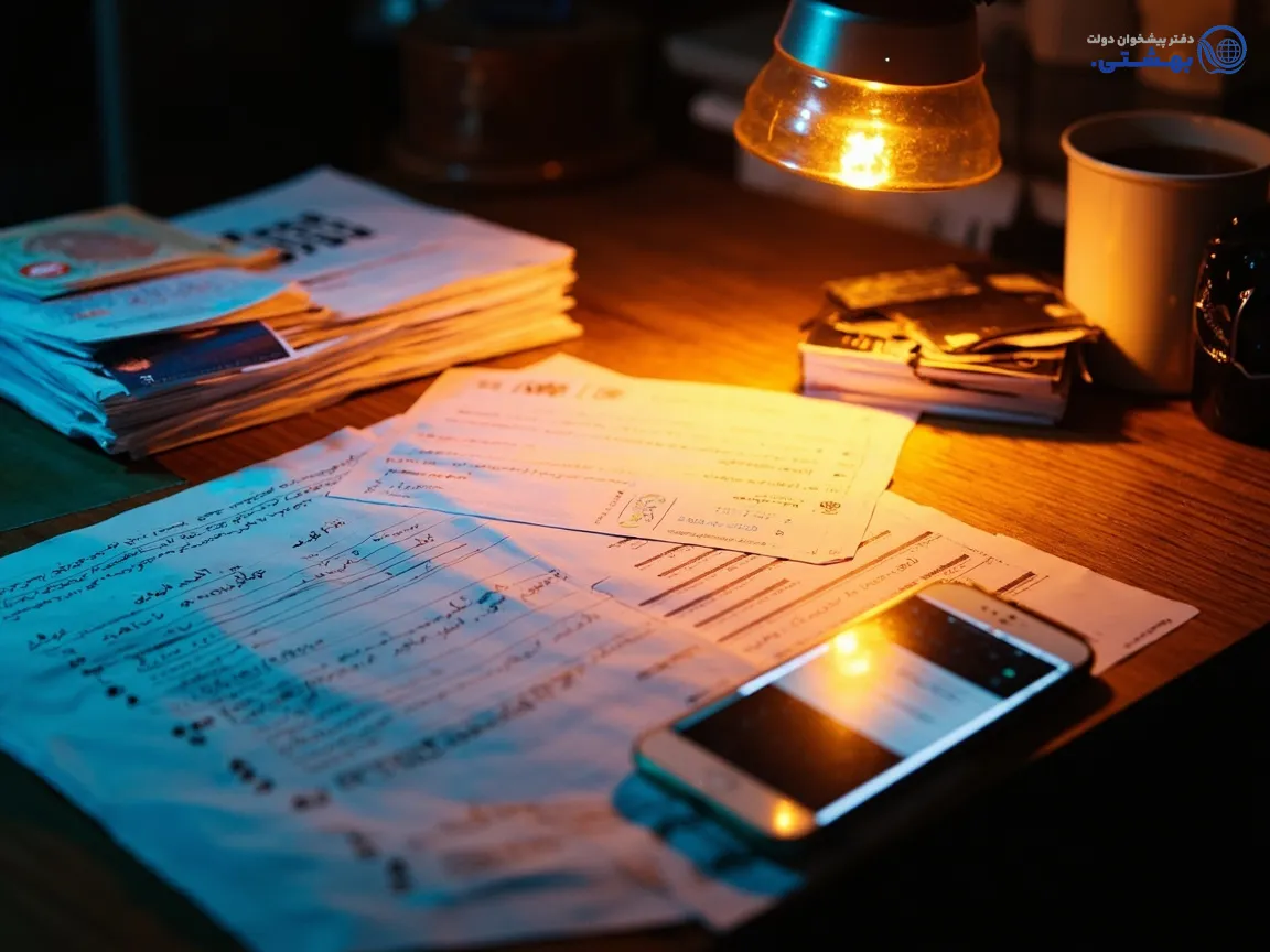 مدارک لازم جهت وام جواز کسب روی میز کار