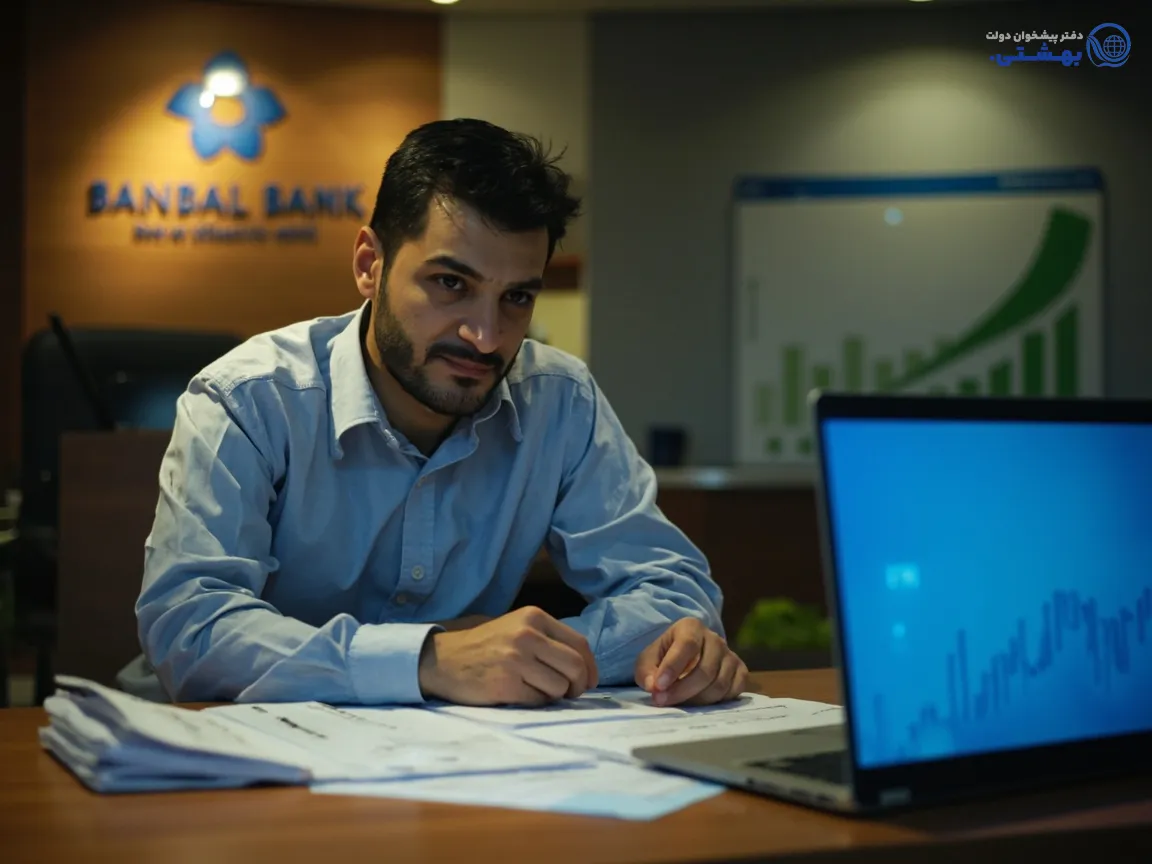 کارآفرین در حال دریافت وام جواز کسب و بررسی مدارک مالی