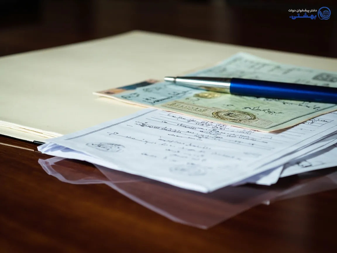 مدارک درخواست وام بانک مسکن مرتب شده در پوشه