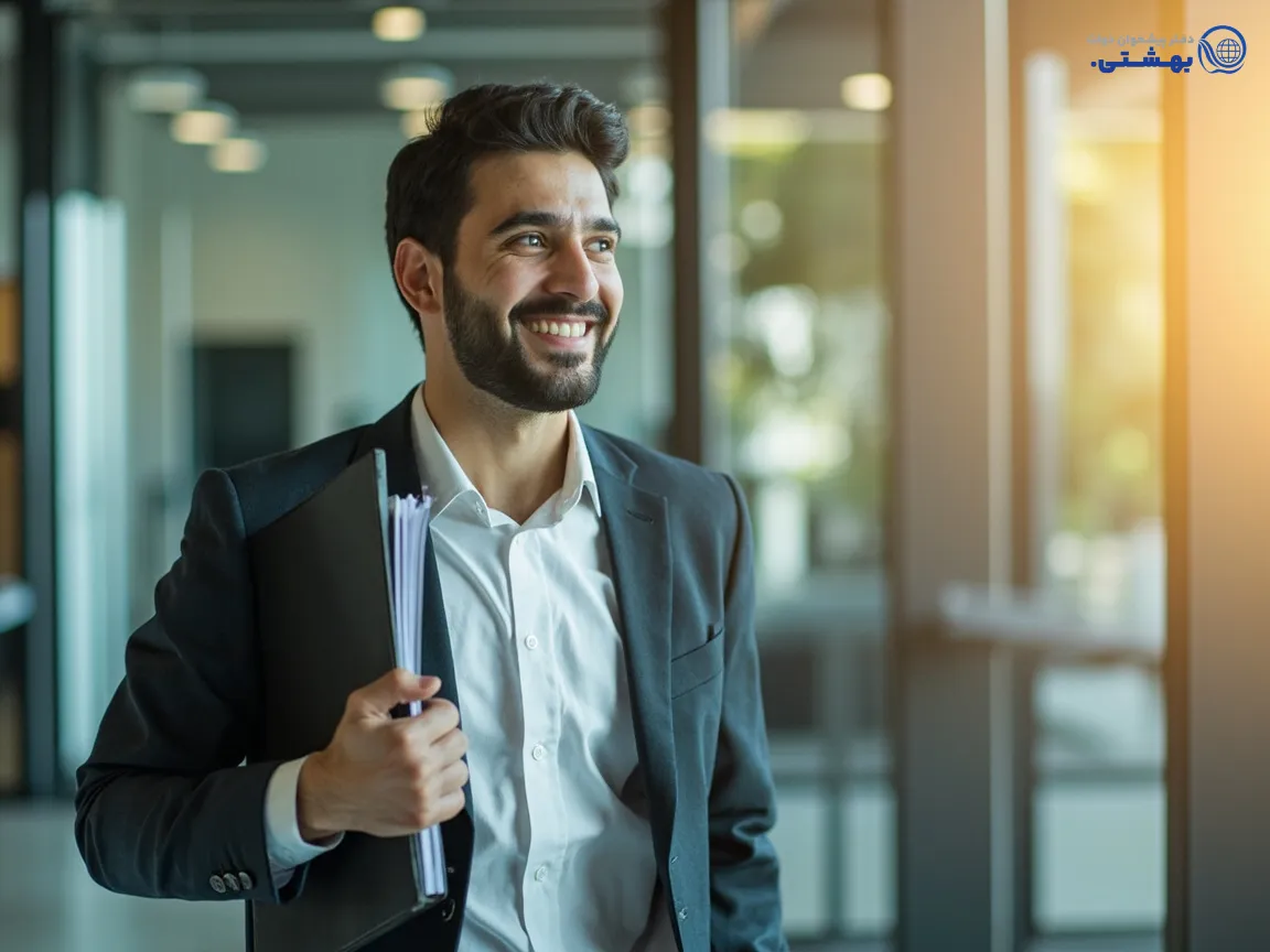 کارآفرین در حال ورود به دفتر پیشخوان دولت برای پیگیری وام