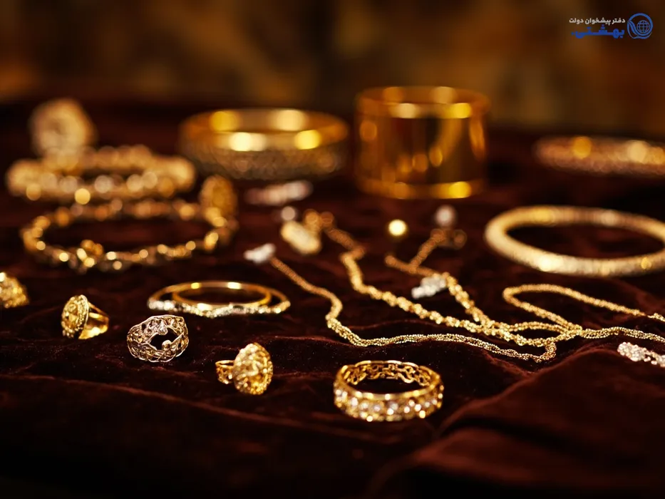 زیورآلات طلای گرو گذاشته شده به عنوان وثیقه برای وام طلا از بانک کارگشایی