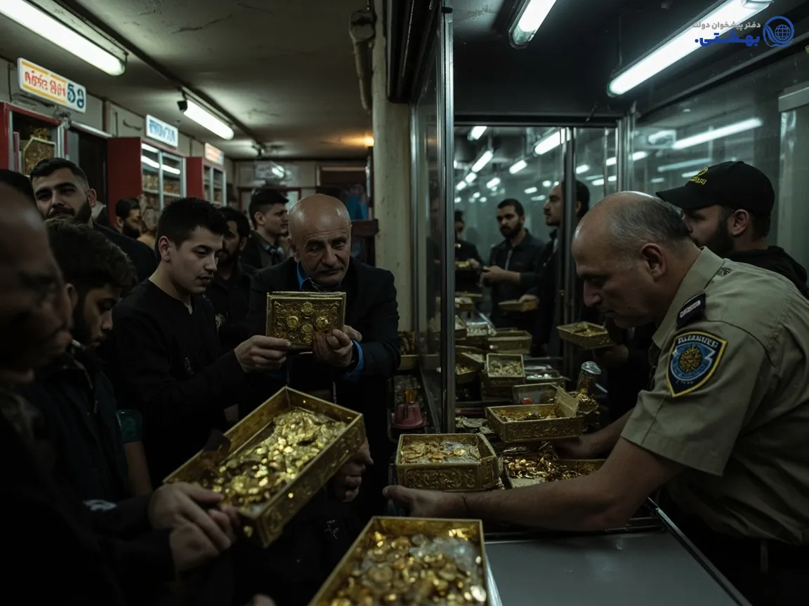 مشتریان ایرانی در صف دریافت وام طلا در بانک کارگشایی