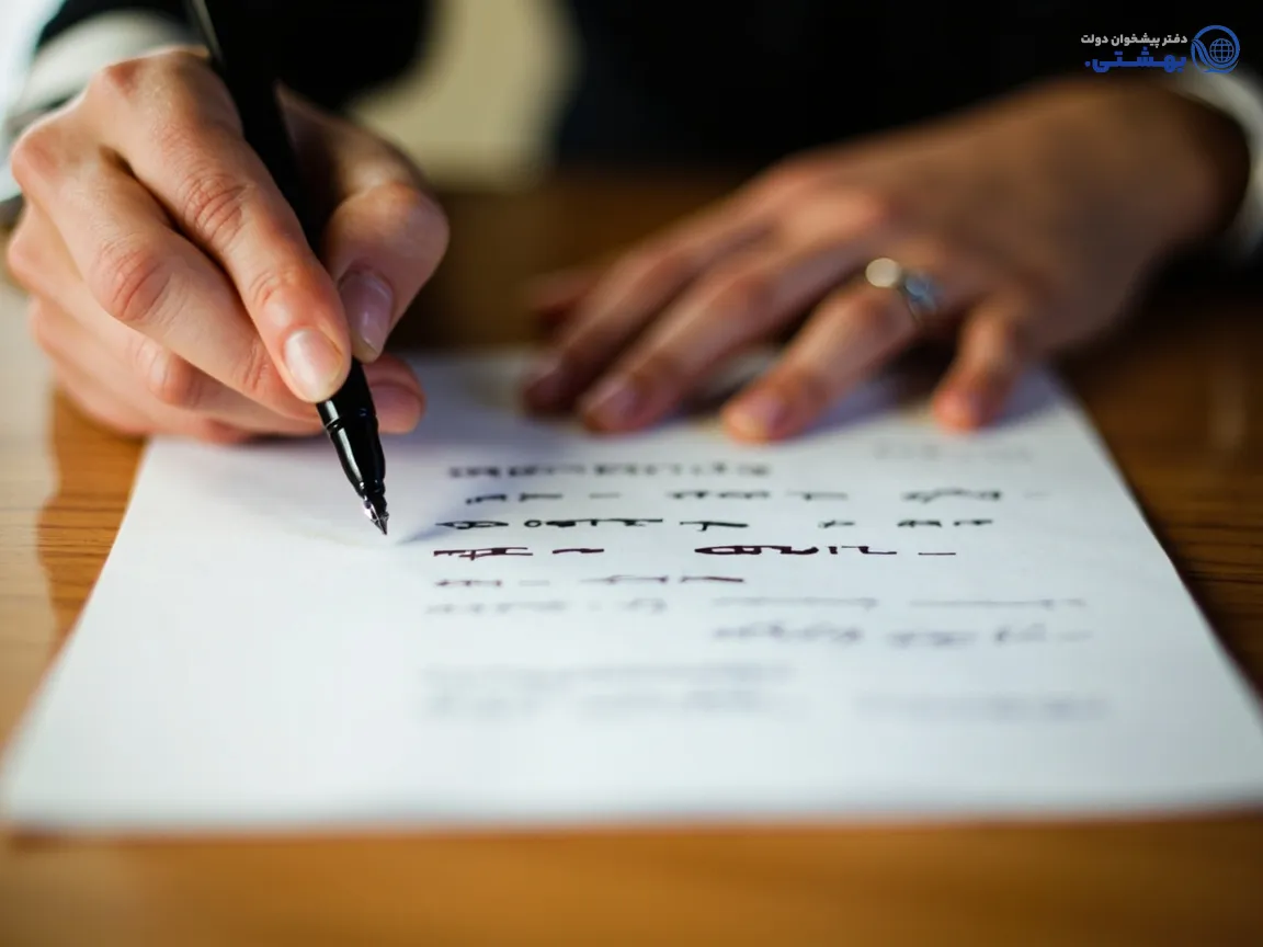 فرم درخواست وام بانک ملت در حال تکمیل