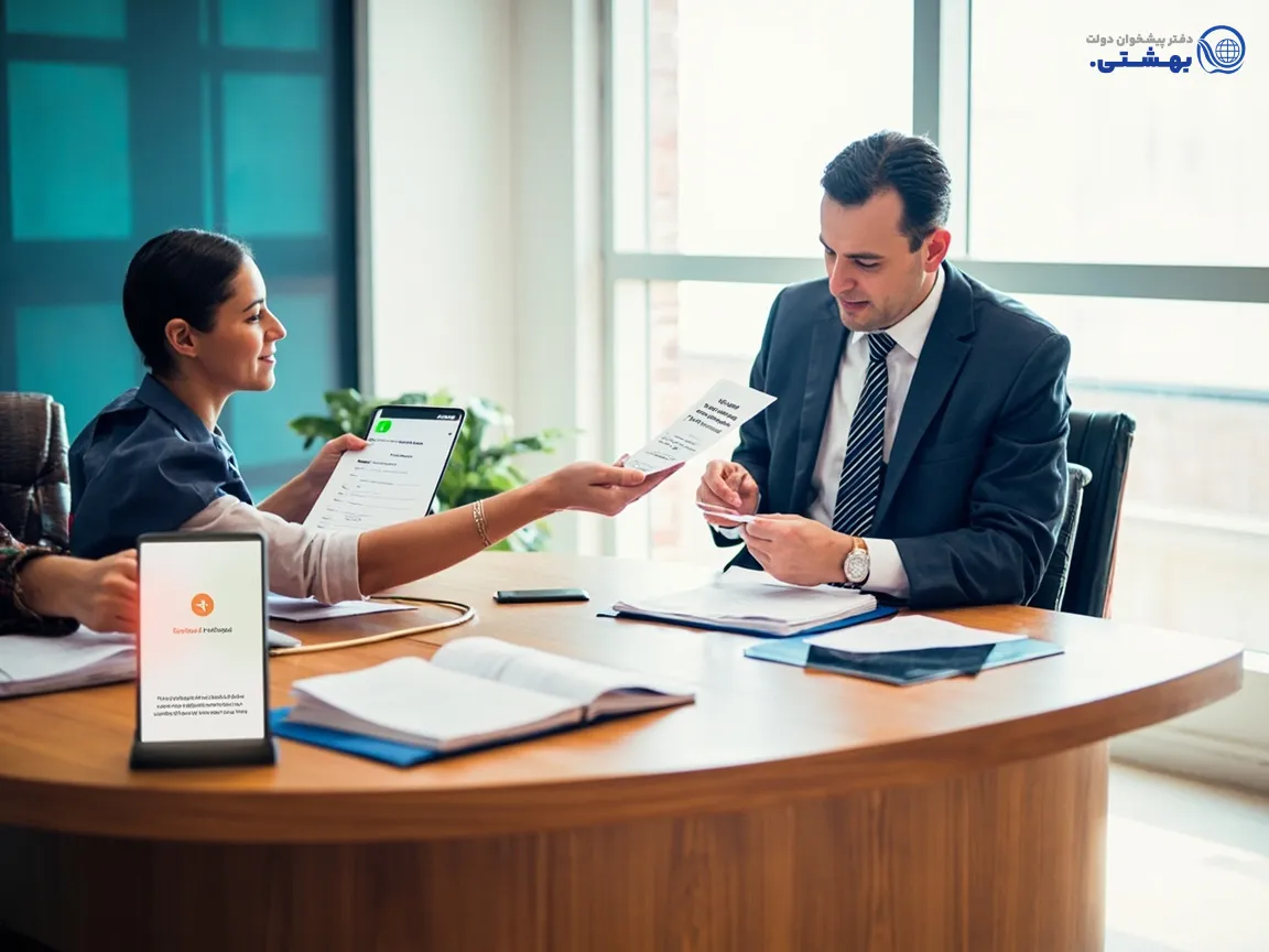 اینفوگرافیک مراحل ثبت نام وام مهربانی در دفتر پیشخوان دولت