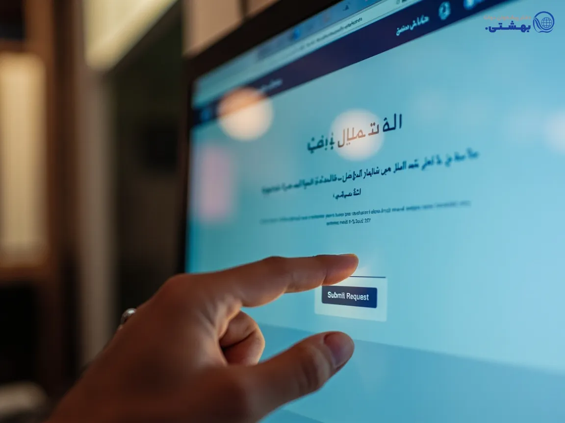 نمایی از کاربر ایرانی در حال ثبت درخواست وام قرض الحسنه رسالت به صورت آنلاین