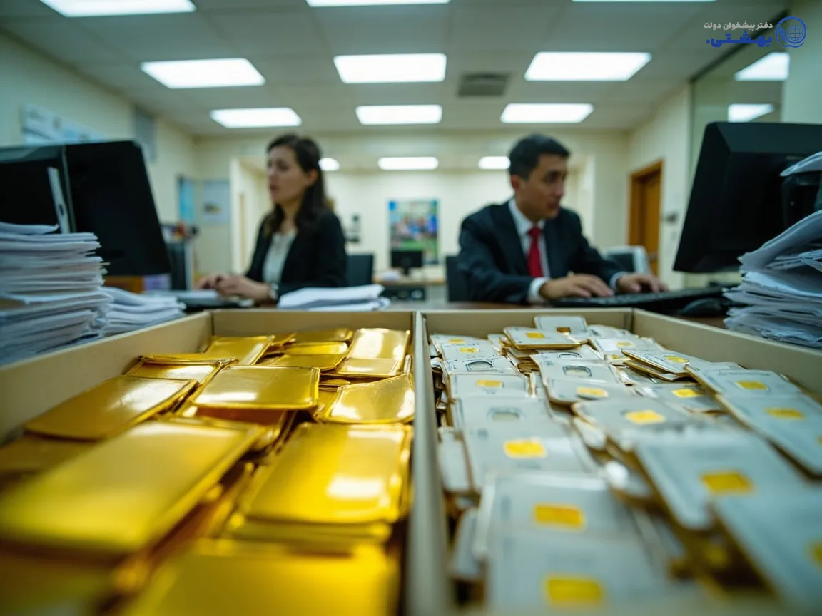 سیم کارت ۹۱۲ و طلا به عنوان وثیقه وام در پیشخوان دولت