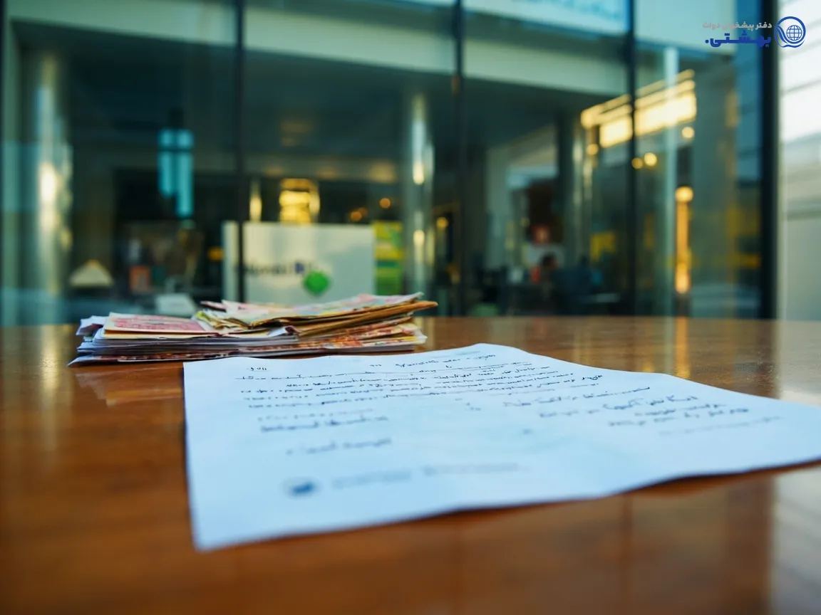 سند ملکی و پول نقد با لوگوی بانک تجارت برای وام با پشتوانه ملک