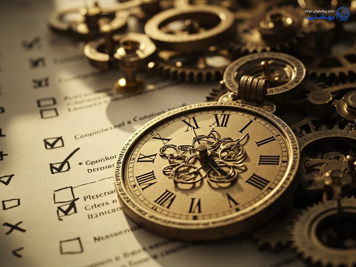 آیکون چرخ دنده و ساعت (زمان)