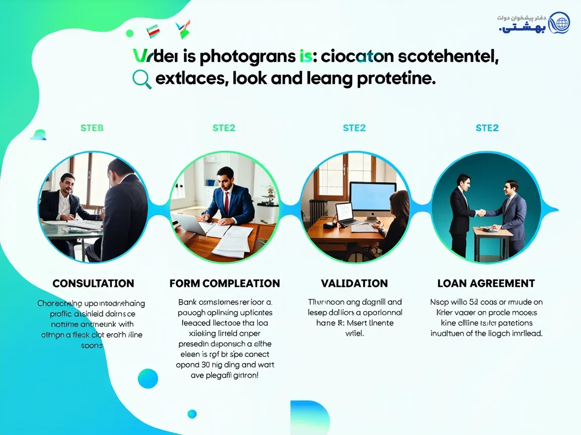 اینفوگرافیک مراحل دریافت وام به صورت گام به گام