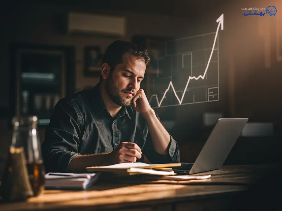 تصویر کارآفرین خوشحال در حال توسعه کسب و کار با وام مشاغل