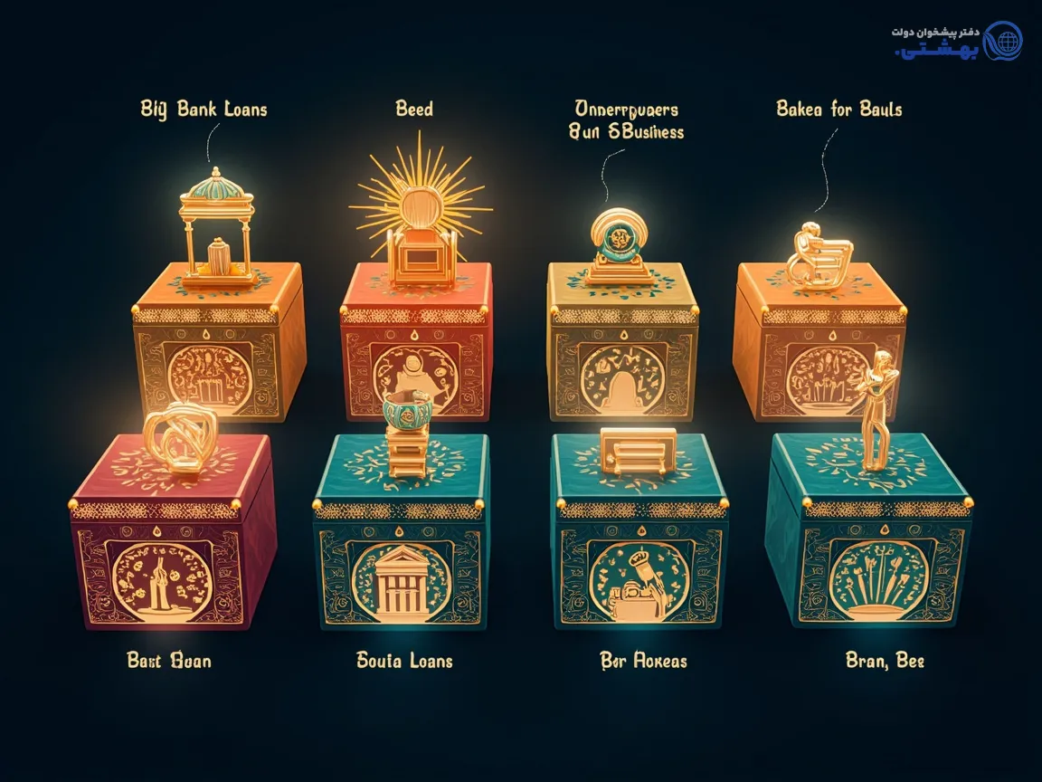 مقایسه رنگی انواع وام مشاغل در ایران