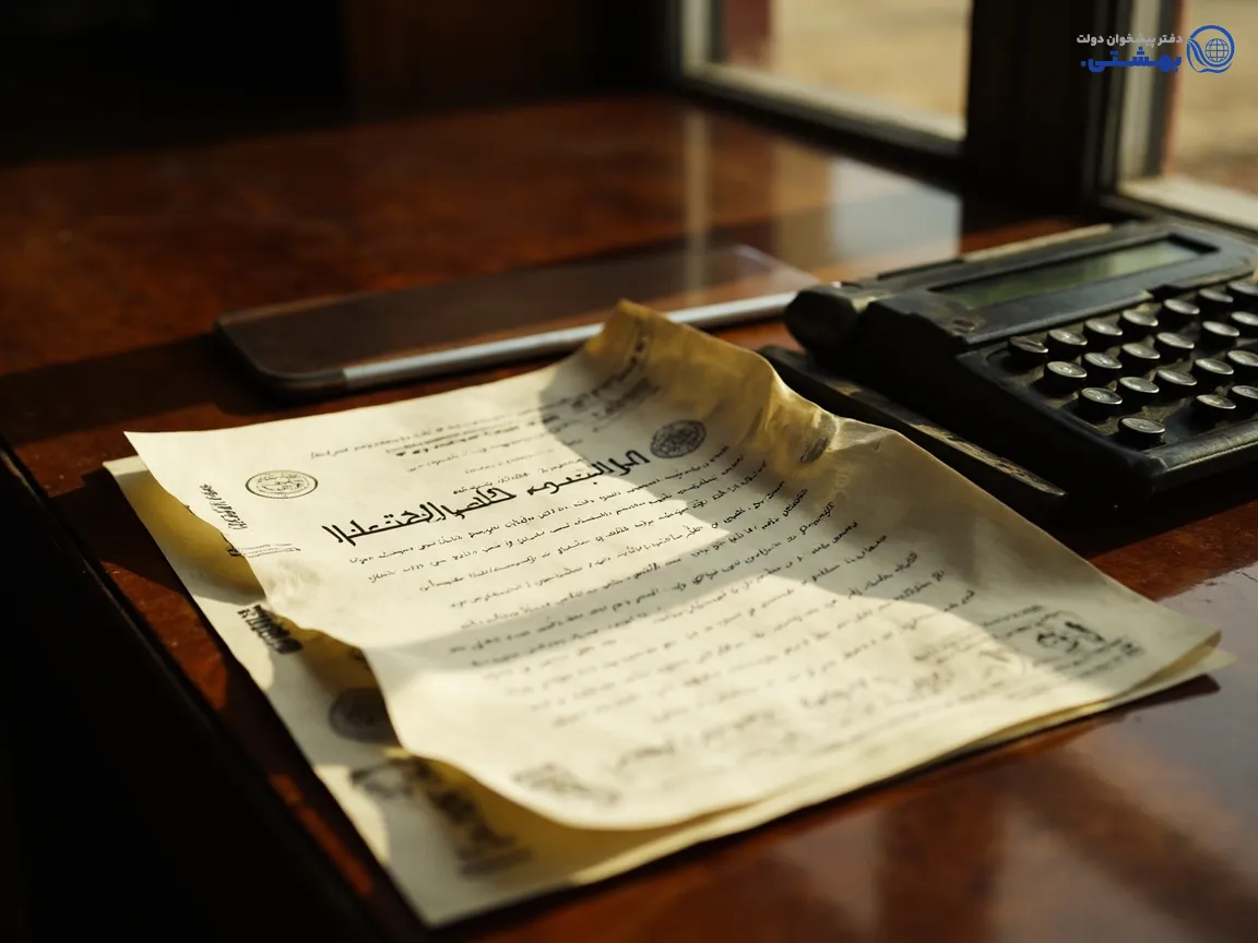 سند ملکی و ماشین‌حساب، به‌عنوان نماد ارزش‌گذاری وام