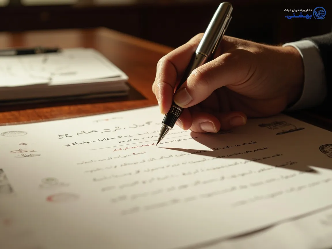 دست در حال امضای قرارداد وام بانک پارسیان